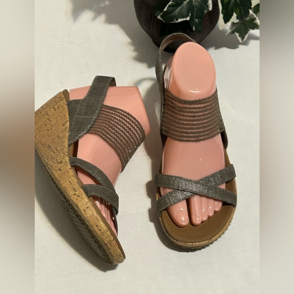 Stylish Gray Wedge Sandals